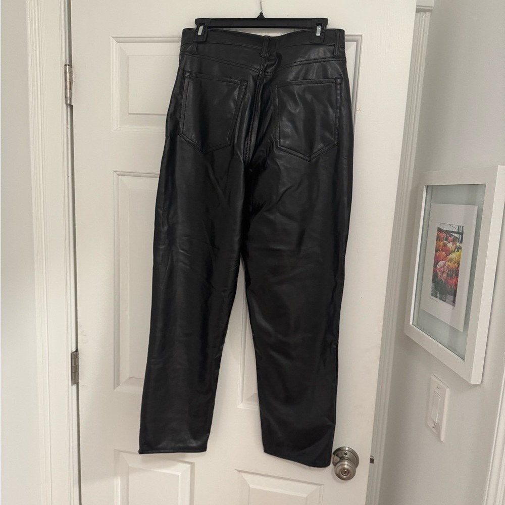 Abercrombie ankle straight ultra high rise VEGAN leather